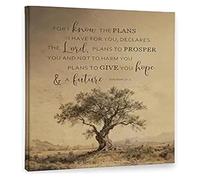 Tree Religious Scripture Jeremiah 29:11 Christian Wall Art Decor Bible Verse Pictures Decorations Prints Artwork for Home Bedroom Prayer Room Church Decor(Unframed,16x24inch(40x60cm))