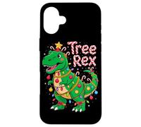 TREE REX Christmas Costume T-Rex Dinosaur Xmas Light Family Custodia per iPhone 16 Plus