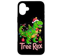 TREE REX Christmas Costume T-Rex Dinosaur Xmas Light Family Custodia per iPhone 16 Plus