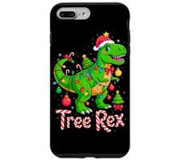 TREE REX Christmas Costume T-Rex Dinosaur Xmas Light Family Custodia per iPhone 7 Plus/8 Plus