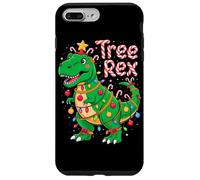TREE REX Christmas Costume T-Rex Dinosaur Xmas Light Family Custodia per iPhone 7 Plus/8 Plus