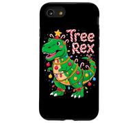 TREE REX Christmas Costume T-Rex Dinosaur Xmas Light Family Custodia per iPhone SE (2020) / 7/8