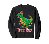 Tree Rex Christmas Costume T-Rex Dinosaur Xmas Light Family Felpa
