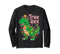 Tree Rex Christmas Costume T-Rex Dinosaur Xmas Light Family Maglia a Manica