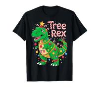 Tree Rex Christmas Costume T-Rex Dinosaur Xmas Light Family Maglietta
