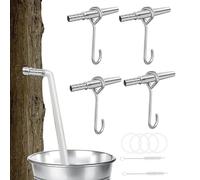 Tree Sap for Tapping Kit, 4 Set portatile Trunk Faucets Syrup, Maple Tree Taps Spiles with Drill Bits and Cleaning Brushes, Outdoor Sap Collection Tools, Sturdy Material