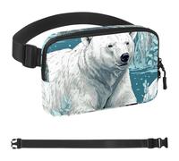 Tree Saplings and Polar Bears-1543 - Marsupio a tracolla per uomini e donne, borsa da cintura per viaggi, casual, passeggiate, corsa, escursionismo, ciclismo, multicolore, 4 x 23 x 15 cm, Multicolore,