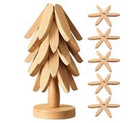 Tree Shape Trivet Set - Christmas Tree Wooden Trivets, Christmas Trees for Hot Dishes | for Kitchen Counter Dishes Pots Pans Bowl Teapot Dining Table Farmhouse Home Office Party Accessories
