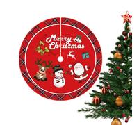 Tree Skirt - Decorative Holiday Floor Protector, Festive Season Ornament Mat, Scarlet Red Color Scheme, New Year Decor Base Covering, Home Dorm Apartment Display, Thirty Five Inch