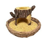 Tree Stump Formed Resin Decorations Feeder Dish - Bird Feeders for Garden Backyard Patio Lawn Window Balcony Deck Wildlife Attraction, Weatherproof Polyresin Birdbath Outdoor Figurine Lago