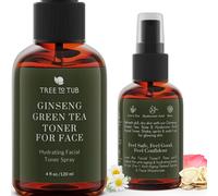 Tree To Tub Tonico spray idratante per il viso per pelli secche e sensibili, senza alcool, tonico viso con amamelide e acqua di rose, per donne e uomini, con acido ialuronico, vitamina C, tè verde