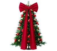 Tree Topper Bow | Red Ribbon Decorations with Long Streamers