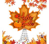 Tree Topper Fall Maple, Shape Fall Season Table Decorations | Holiday Tree Topper Decor for Homeowners Renters Dwellers Home Apartment Living Room Bedroom Study Office Mantel