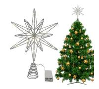 Tree Topper Star with Lights - Christmas Treetop Decor Ornaments