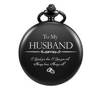 Treebito orologio da tasca per lui uomo marito con incisione To My Husband lingua italiana non garantita