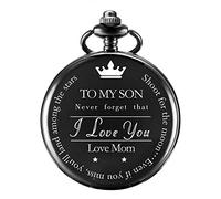 Treebito orologio da tasca per mamma e figlio regalo di laurea per lui 2020 con incisione To My Son Love Mom lingua italiana non garantita
