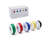 Treedix Kit di cavi elettronici da 26 AWG, kit di cavi elettrici calibro 26, cavo elettrico in rame stagnato con nucleo solido, 5 colori per rotolo di filo elettrico (5 pezzi)