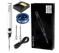 Treedix Kit di saldatore, 8 W, strumenti di saldatura con temperatura regolabile da 330 a 450 ℃, saldatore elettrico senza fili, cavo di ricarica USB, supporto per saldatura, 3 punte per saldatura e