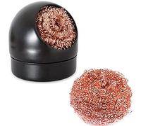 Treedix Pulitore per punte per saldatore, detergente per punte per saldatura, filo per pulizia con lana in ottone, accessori per la pulizia della saldatura, 2 pezzi palla per la pulizia e una base