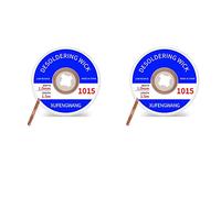 Treedix Stoppino per saldare treccia con flusso super lungo 1,5 m di lunghezza, 1 mm di larghezza, strumento dissaldante per la rimozione della treccia, 2 pezzi, senza pulizia, rotolo di filo per