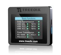 Treedix Tester per cavi USB con schermo a colori da 2,4 pollici per lettura eMarker, rilevamento PD 3.0/3.1, controllo resistore e continuità, compatibile con cavi Lightning, Type-C, Micro-B 2.0/3.0 e