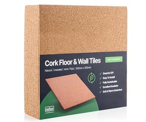 Treefloor Piastrelle autoadesive in sughero naturale, 300 mm x 300 mm x 4 mm (numero di pezzi: 20)