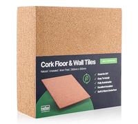 Treefloor Piastrelle autoadesive in sughero naturale, 300 x 300 x 4 mm, confezione da 25