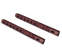 TreegoArt Flauto Basuri in legno intagliato a mano in legno Lord Krishna Bansuri strumento musicale indiano decorativo per la casa - Confezione da 2