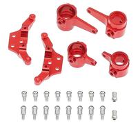 Treehobby 6 pezzi in lega di alluminio anteriore e posteriore sterzo Cup Shock Mount set compatibile con WLtoys K969 K979 K989 K999 P929 P939 1/28 RC auto parti di aggiornamento (rosso)