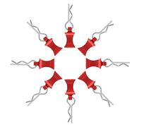 Treehobby 8 fermagli per carrozzeria dell'auto, perno a clip per corpo in metallo, con linguette compatibili con 1/8 1/10 1/12 Traxxas Axial Redcat Arrma Losi Tamiya HPI HSP SCX10 TRX4 SCX10 RC auto (rosso)