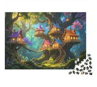 Treehouse 1000 Piece Jigsaw Puzzles Recycled Whimsical Forest Puzzle per Elderly Puzzle Game Props per Family E Friends Birthdays Ottimo Gift 38x26cm/1000pcs