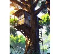 Treehouse Adventure Grid Notebook | 110 Pages | Forest Journal for Kids & Nature Lovers