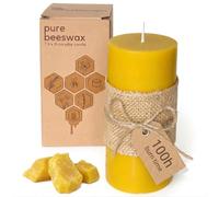 Treehouseco Candele naturali di cera d'api Candele a pilastro ardente lunghe - grandi: 3 ″ × 6 ″ ca. 100 ore di durata: non tossiche ed ecologiche - realizzate al 100% in pura cera d'api e senza