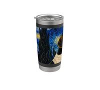 Treeing Walker Coonhound Cane Van Gogh Notte stellata Bicchiere termico in acciaio inox doppia parete
