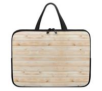 Treer 10-17Borsa Porta PC, Stile Pannello di Legno Custodia Laptop con Manico, Borsa PC Impermeabile Unisex, Laptop Bag con Cerniera, Custodia Notebook (Beige,10 pollici)