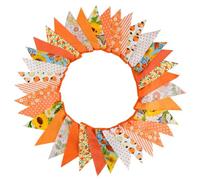 Treer 10Metri Halloween Bandierine Colorate Stella a onde floreali autunnali Compleanno Bandiere Triangolari Ghirlanda di Bandierine Decorazione Festa Festone Striscione (Arancione)