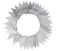 Treer 10Metri Halloween Bandierine Colorate Stella a onde floreali autunnali Compleanno Bandiere Triangolari Ghirlanda di Bandierine Decorazione Festa Festone Striscione (Grigio)
