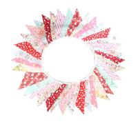 Treer 10Metri Halloween Bandierine Colorate Stella a onde floreali autunnali Compleanno Bandiere Triangolari Ghirlanda di Bandierine Decorazione Festa Festone Striscione (Rosso)