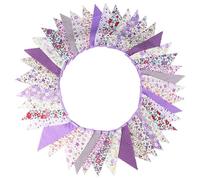 Treer 12Metri Bandierine Colorate Compleanno Bandiere Triangolari Ghirlanda di Bandierine Decorazione Festa Festone Striscione per Compleanno Giardino Natale Halloween (Viola)