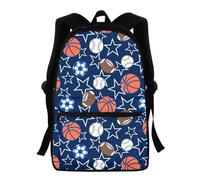 Treer 19L Zaino Scuola Elementare, 3D Palla Zaino Scuola Elementare Bambino, Impermeabile Zainetto Bambina Personalità Zaino Scuola e Tempo Libero (Palloni blu navy,40x28.5x17cm)