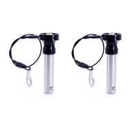 Treer 2-PCS Quick Release pins with rope, Stainless Steel 304 Ball Locking Pins with push bottom, 6mm diameter Quick Release Pin with retractable ball (M6x55mm,Acciaio inossidabile 304)