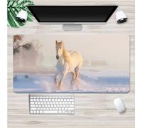 Treer 3D Cavallo Stampa Tappetino Mouse, Tappetino Mouse XXL/XL/L, Tappetino Mouse Gaming con Base Gomma Antiscivolo e Bordi Cuciti, Mouse Pad per Ufficio e Casa (cavallo galoppo,800x300mm)