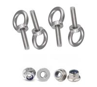 Treer 4 Sätze M4 Augenbolzen Augenschrauben mit sechseckigen Flanschverschlussmuttern, Gewindedurchmesser 4mm, Ringschrauben aus Edelstahl 304 (M4 x 50 mm)