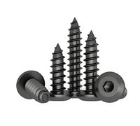 Treer 50-PCS Viti per lamiera con esagono incassato Φ6 mm in acciaio inox 304 nero, viti autofilettanti per legno (M6 x 30,Flat)