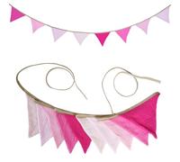 Treer Bandierine Colorate Autunnali Compleanno Bandiere Triangolari Ghirlanda di Bandierine Decorazione Festa Festone Striscione (Rosso rosa)