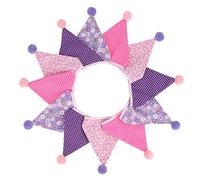 Treer Bandierine Colorate in Tessuto,Compleanno Bandiere Triangolari Ghirlanda di Bandierine Decorazione Festa Festone Striscione per Compleanno Giardino (Stile 11)