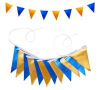 Treer Bandierine Colorate Stoffa Compleanno 3.2 Metri Bandiere Triangolari Ghirlanda di Bandierine Decorazione Festa Festone Striscione per Compleanno Giardino Matrimonio, Splendente (Oro)