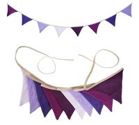 Treer Bandierine Nordico Stoffa Compleanno 2.6 Metri Minimalist Bandiere Triangolari Ghirlanda di Bandierine Decorazione Festa Festone Striscione per Compleanno Giardino Matrimonio (Viola)