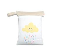 Treer Borsa per Pannolini Bambini Impermeabile Riutilizzabile Multifunzione con Doppia Cerniera Sacchetto del Organizer Stampato Carino per Neonato Pannolini e Biberon (Piovere)