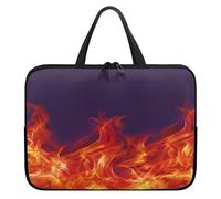 Treer Borsa Porta PC 10-17 Pollici, Motivo a Fiamma Custodia Laptop con Manico, Borsa PC Impermeabile Unisex, Laptop Bag con Cerniera, Custodia Notebook (Viola 2,12 pollici)